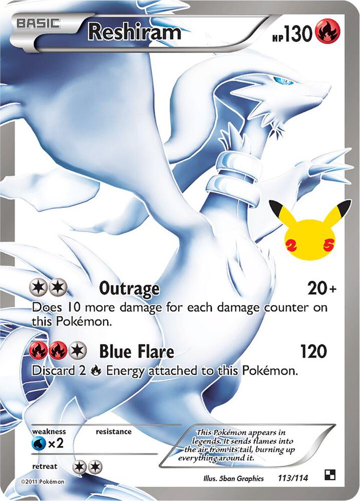 Reshiram Celebrations: Classic Collection 113/114 Classic Collection NM
