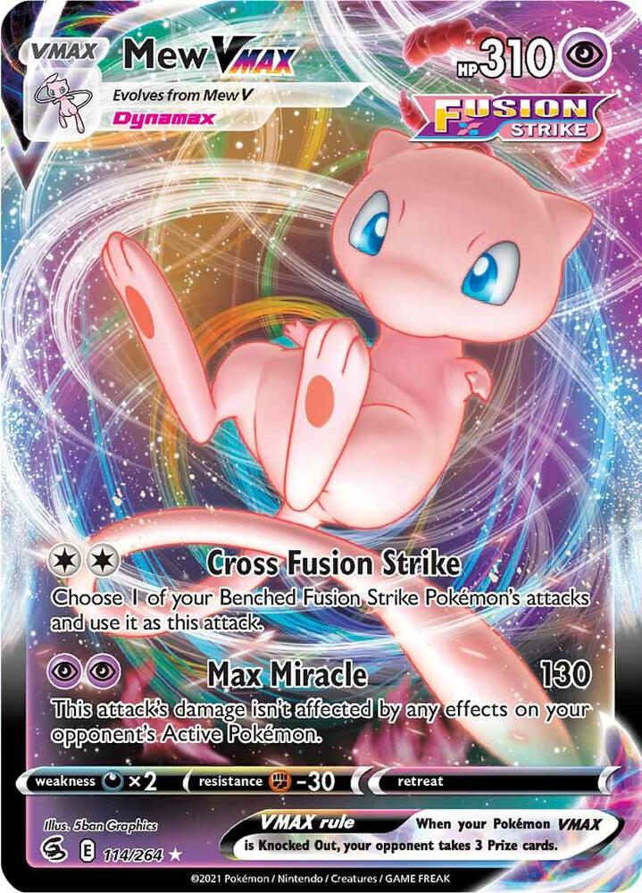 Mew VMAX SWSH08: Fusion Strike 114/264 Ultra Rare NM