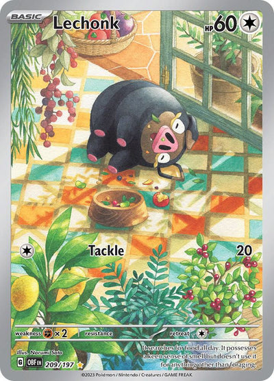 Lechonk SV03: Obsidian Flames 209/197 Illustration Rare NM
