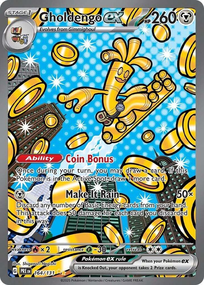 Gholdengo ex SV: Prismatic Evolutions 164/131 Special Illustration Rare NM