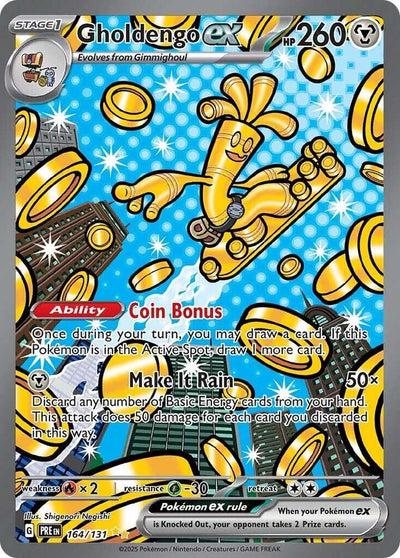 Gholdengo ex SV: Prismatic Evolutions 164/131 Special Illustration Rare NM