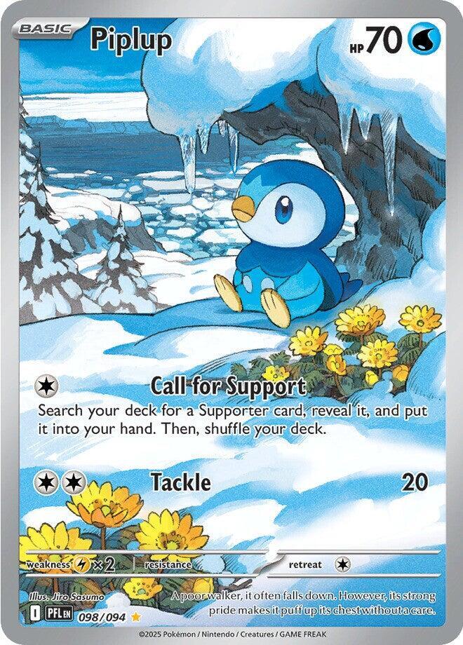 Piplup ME02: Phantasmal Flames 098/094 Illustration Rare NM